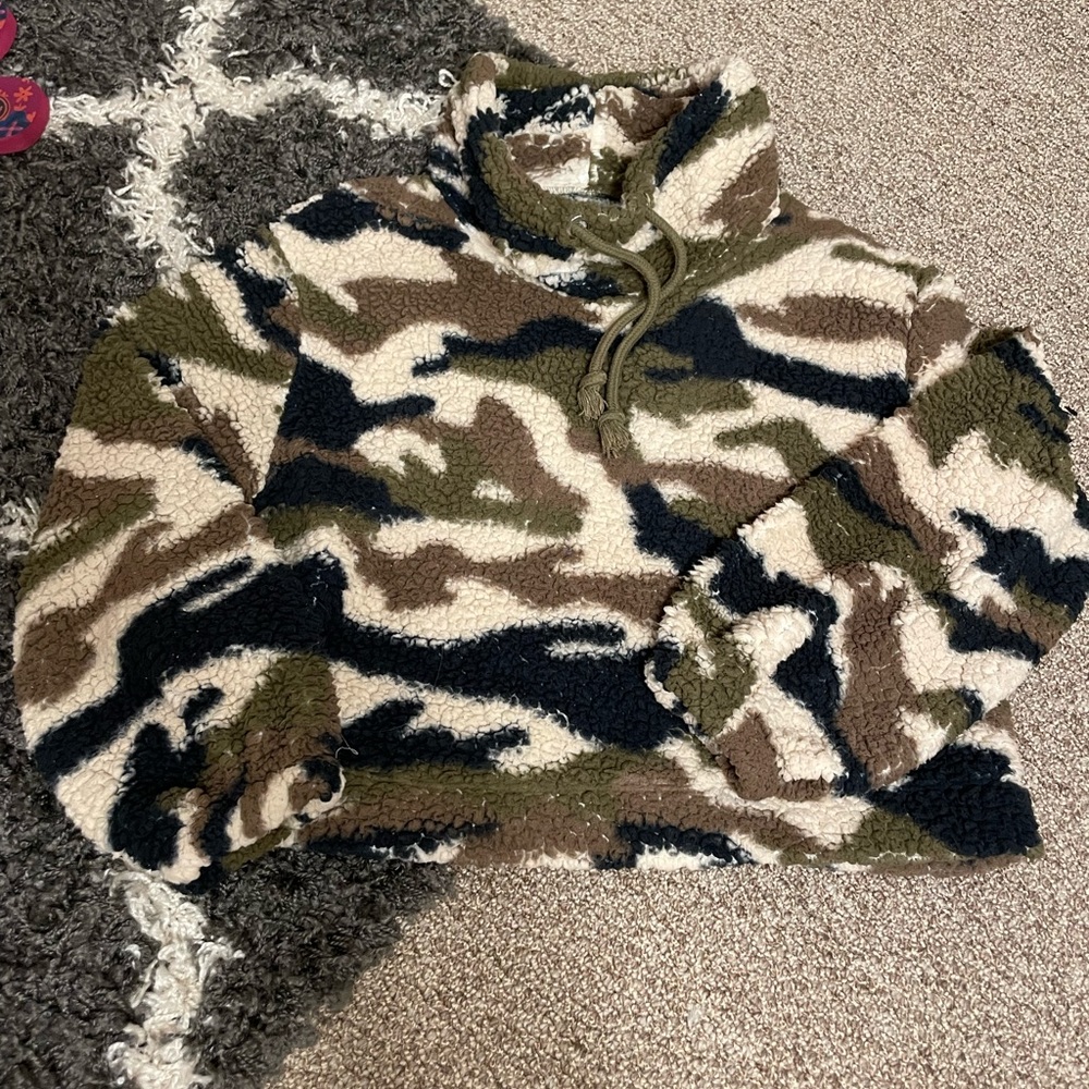 Camo Sherpa Turtleneck